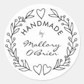 ドードル植物学描リース ラウンドシール (正面)