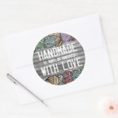 ドードル水色の糸の編み物かぎ ラウンドシール (封筒)