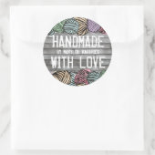 ドードル水色の糸の編み物かぎ ラウンドシール (バッグ)