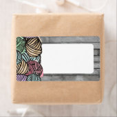 ドードル水色の糸の編み物かぎ ラベル (インサイチュ)