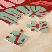 ドードル熱帯葉の：暗い手描き ジグソーパズル (側面)