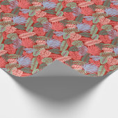 ドードル熱帯葉の:暗い手描き ラッピングペーパー (角)