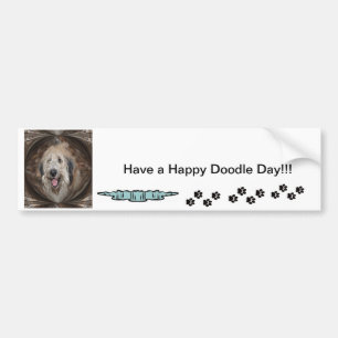 ドードル犬がおめでとう日を過ごす バンパーステッカー
