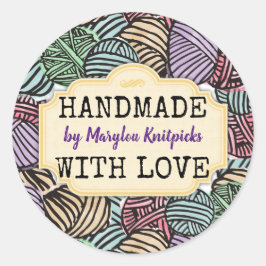 ドードル糸の編み物は愛で手作りカギ ラウンドシール