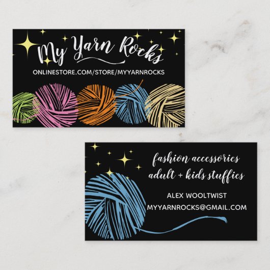 ドードル糸編み機編み物クロシェットホームスプン 名刺 (正面/裏面)