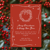 ドードル素朴リースクリスマス シーズンカード