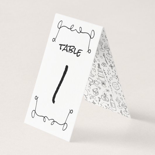 ドードル結婚イラストズイン白黒 (正面)