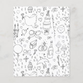 ドードル結婚イラストズイン白黒 (裏面)