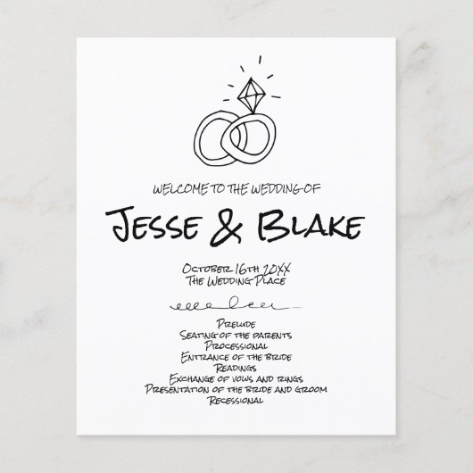 ドードル結婚イラストズイン白黒 (正面)