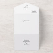 ドードル結婚イラストズイン白黒 オールインワン招待状 (外側)