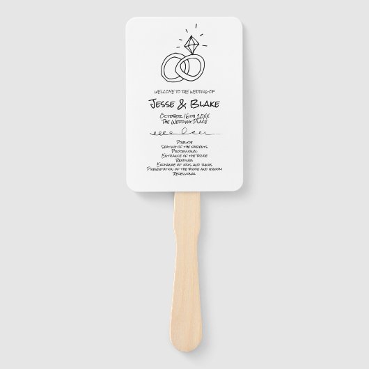 ドードル結婚イラストズイン白黒 ハンドファン (正面)