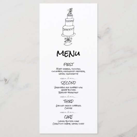 ドードル結婚イラストズイン白黒 メニュー (正面)