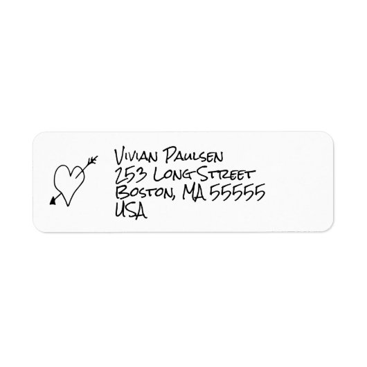 ドードル結婚イラストズイン白黒 ラベル (正面)