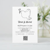 ドードル結婚イラストズイン白黒 出欠カード (スタンド正面)