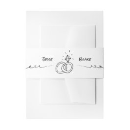 ドードル結婚イラストズイン白黒 招待状ベリーバンド