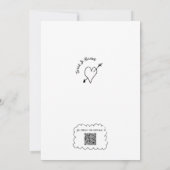 ドードル結婚イラストズイン白黒 招待状 (裏面)