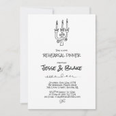 ドードル結婚イラストズイン白黒 招待状 (正面)