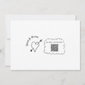 ドードル結婚イラストズイン白黒 招待状 (裏面)