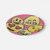 ドードル絵文字ピンク漫画トゥイーン10代の誕生日 ペーパープレート (アングル)