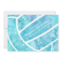 ドードル花柄ターコイズバレーボール