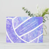 ドードル花柄パープルバレーボール 招待状 (スタンド正面)