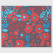 ドードル花柄 ラッピングペーパー (フラット)