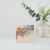 ドードル花模様リーススパイググリーナリーデザイナー スクエア名刺 (スタンド正面)