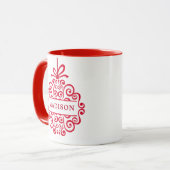 ドードル華美オーナメントクリパーソナライズされたスマス マグカップ (正面左)
