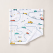 ドードル車の子どもパーソナライズされたの名前タオルセット バスタオルセット (ウォッシュタオル)