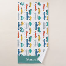 ドードル車の子供パーソナライズされた名タオル