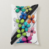 ドードル鮮やかフローラアート – モカラフルード アクセントクッション (正面(垂直))