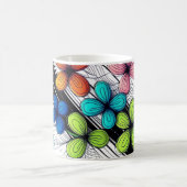 ドードル鮮やかフローラアート – モカラフルード コーヒーマグカップ (中央)