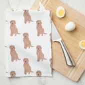 ドードル（アプリコットレッドゴールデン） キッチンタオル (四つ折り)