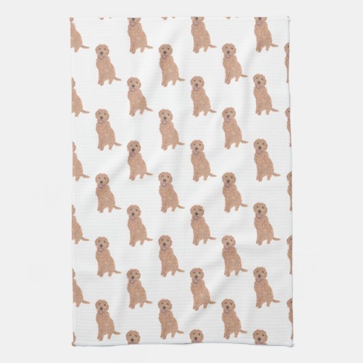 ドードル（アプリコットレッドゴールデン） キッチンタオル (縦)