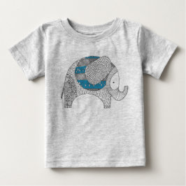 ドードル・エレファント。ベビーロンパース. ベビーTシャツ