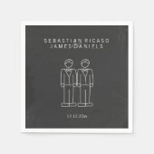 ドードル・ゲイ結婚ズパーソナライズされた スタンダードカクテルナプキン (正面)