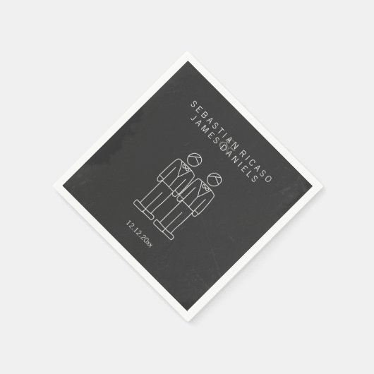 ドードル・ゲイ結婚ズパーソナライズされた スタンダードカクテルナプキン (角)