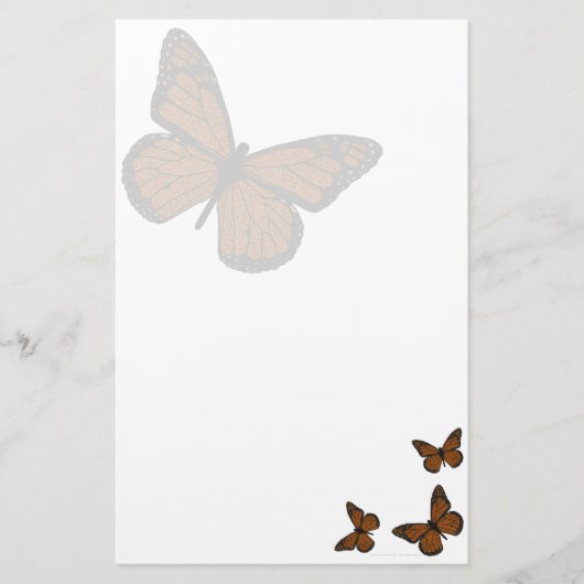 ドードル（昆虫）オオカバマダラ、モナーク文房具 便箋 (正面)