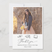 ドードレお洒落ー2枚の写真卒業 サンキューカード (正面)