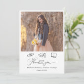 ドードレお洒落ー2枚の写真卒業 サンキューカード (スタンド正面)