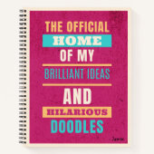 ドードレパーソナライズされたスおもしろいピンクのスクリプトタイポグラフィ ノートブック (正面)