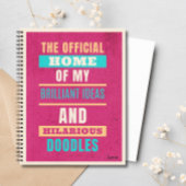 ドードレパーソナライズされたスおもしろいピンクのスクリプトタイポグラフィ ノートブック