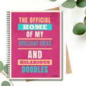 ドードレパーソナライズされたスおもしろいピンクのスクリプトタイポグラフィ ノートブック