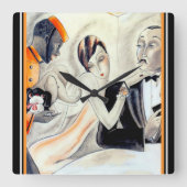 ドードーによるアールデコのデザインの時計 スクエア壁時計 (正面)