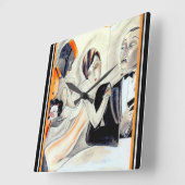 ドードーによるアールデコのデザインの時計 スクエア壁時計 (傾斜)