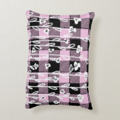 ドードーエレガントルドブラックピンクフローラプレイドパターン アクセントクッション (裏面(縦))