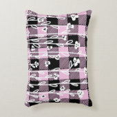 ドードーエレガントルドブラックピンクフローラプレイドパターン アクセントクッション (正面(垂直))