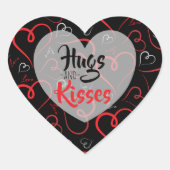 ドード赤と白ルハートラブスクリプトオンブラック ハートシール (正面)