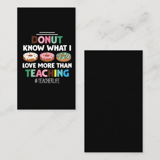 ドーナおもしろいツ愛先生生活教育グルメ 名刺 (正面/裏面)