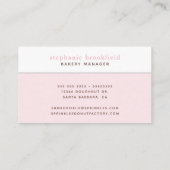 ドーナスタイリッシュツパターンピンクベーカリーカフェ  名刺 (裏面)